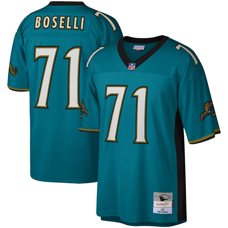 Maillot réplique Mitchell & Ness Tony Boselli sarcelle Jacksonville Jaguars Legacy pour hommes