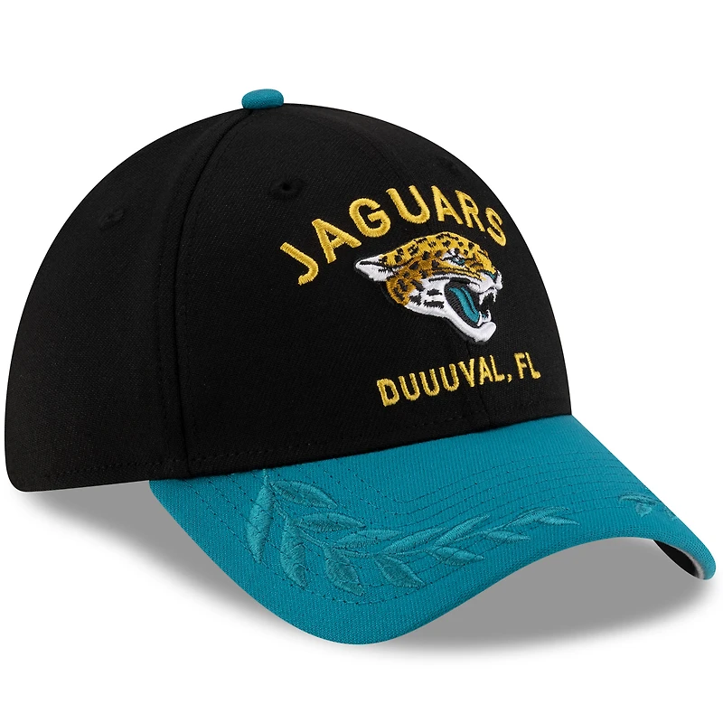 Men's New Era Black/Teal Jacksonville Jaguars 2025 NFL Draft 39THIRTY Flex Hat