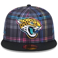 Men's New Era Black Jacksonville Jaguars 2024 NFL Crucial Catch Plaid 59FIFTY Fitted Hat