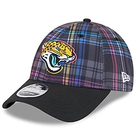 Men's New Era Black Jacksonville Jaguars 2024 NFL Crucial Catch Plaid 9FORTY Adjustable Hat