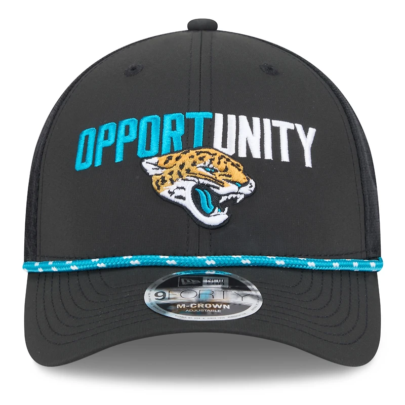 Men's New Era Black Jacksonville Jaguars 2025 Inspire Change 9FORTY M-Crown Adjustable Hat
