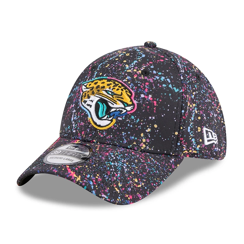Casquette New Era noire Jacksonville Jaguars 2025 NFL Crucial Catch 39THIRTY Flex pour homme