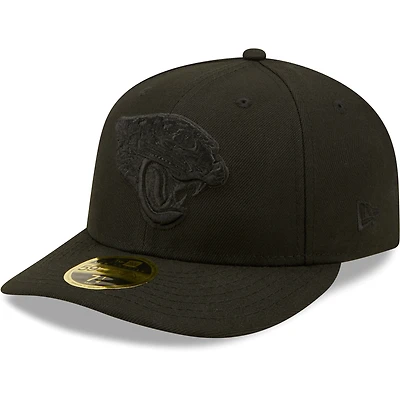 Casquette ajustée New Era 59FIFTY II noire pour homme, modèle Jacksonville Jaguars, profil bas.