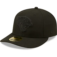 Casquette ajustée New Era 59FIFTY II noire pour homme, modèle Jacksonville Jaguars, profil bas.