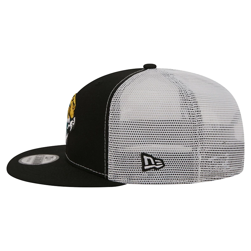 Men's New Era Black Jacksonville Jaguars Core Team 9FIFTY Trucker Snapback Hat