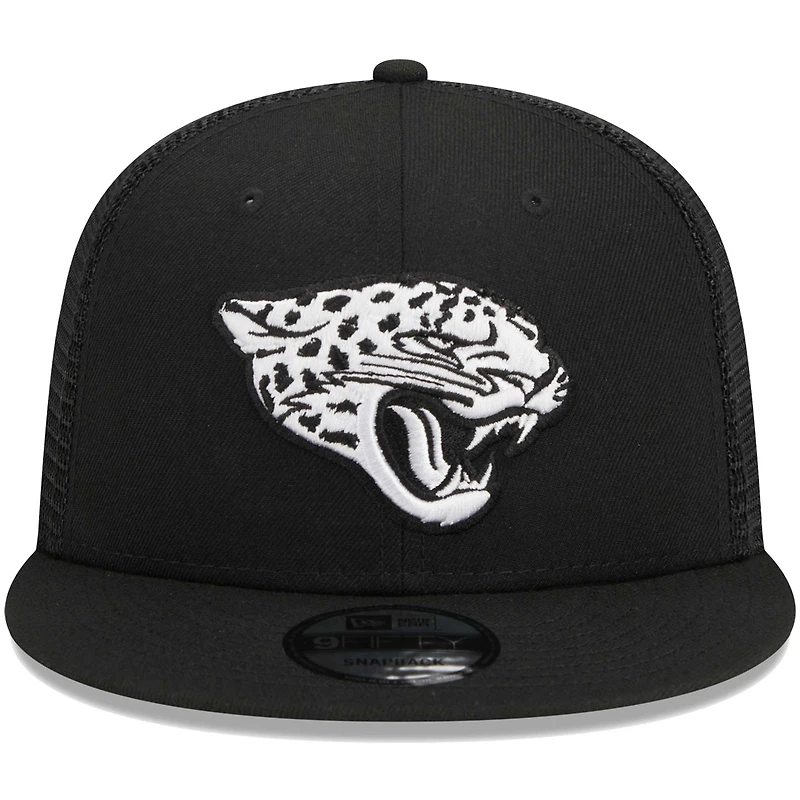 Men's New Era Black Jacksonville Jaguars  Main Trucker 9FIFTY Snapback Hat