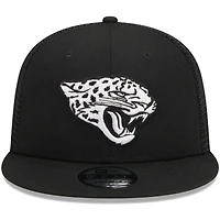 Men's New Era Black Jacksonville Jaguars  Main Trucker 9FIFTY Snapback Hat