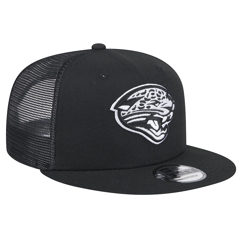 Men's New Era Black Jacksonville Jaguars Main Trucker 9FIFTY Snapback Hat