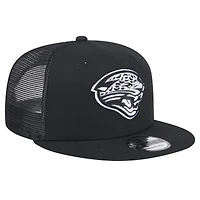 Men's New Era Black Jacksonville Jaguars Main Trucker 9FIFTY Snapback Hat