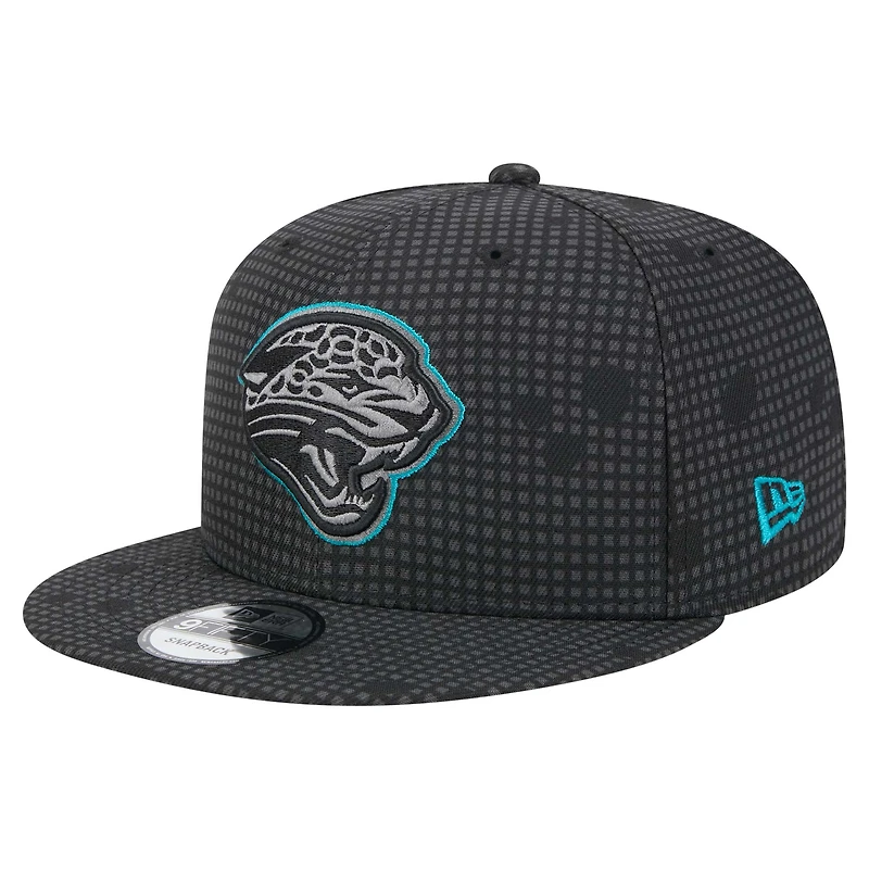 Casquette à visière plate 9FIFTY Jacksonville Jaguars de New Era pour homme, noire, avec logo Midnight Ink Pop Outline