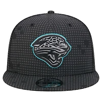 Casquette à visière plate 9FIFTY Jacksonville Jaguars de New Era pour homme, noire, avec logo Midnight Ink Pop Outline