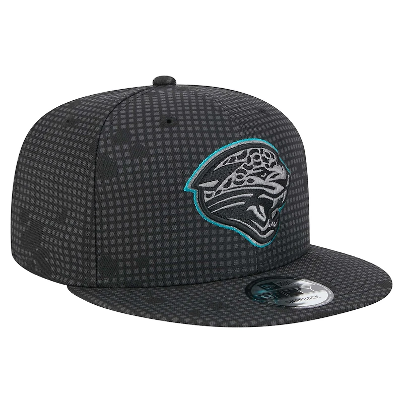 Casquette à visière plate 9FIFTY Jacksonville Jaguars de New Era pour homme, noire, avec logo Midnight Ink Pop Outline
