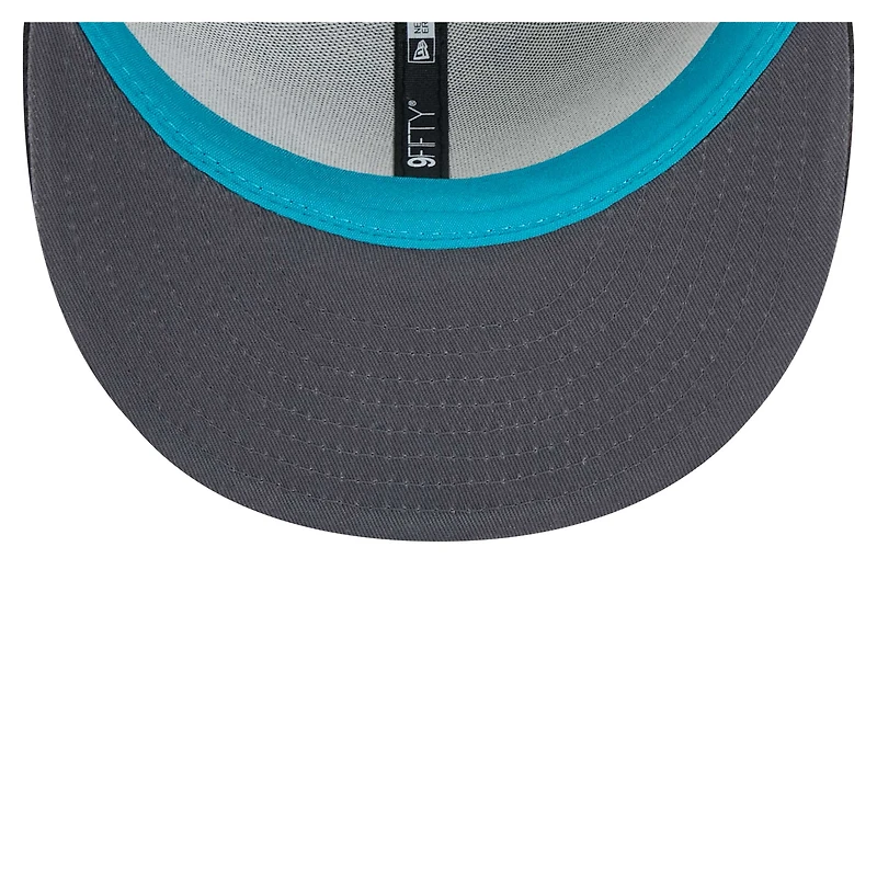 Casquette à visière plate 9FIFTY Jacksonville Jaguars de New Era pour homme, noire, avec logo Midnight Ink Pop Outline