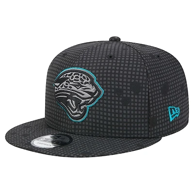 Casquette à visière plate 9FIFTY Jacksonville Jaguars de New Era pour homme, noire, avec logo Midnight Ink Pop Outline