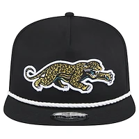 Men's New Era  Black Jacksonville Jaguars Throwback Crawl Lockup Golfer Snapback Hat