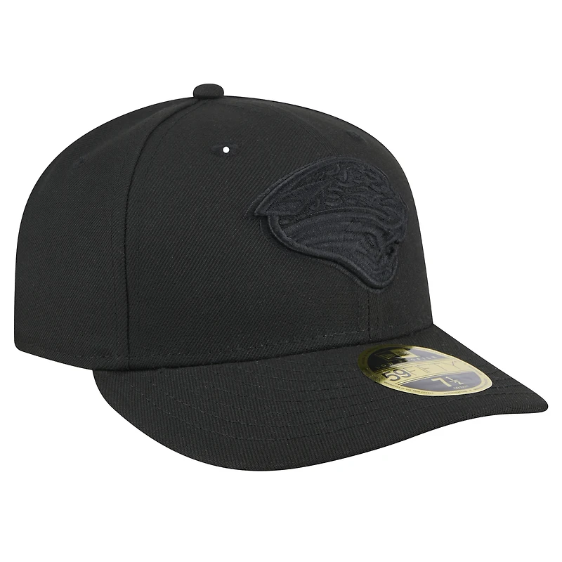 Casquette ajustée 59FIFTY à profil bas noir sur New Era pour hommes des Jacksonville Jaguars Throwback Head