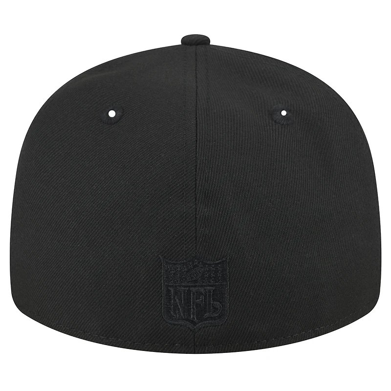 Casquette ajustée 59FIFTY à profil bas noir sur New Era pour hommes des Jacksonville Jaguars Throwback Head