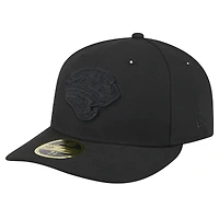 Casquette ajustée 59FIFTY à profil bas noir sur New Era pour hommes des Jacksonville Jaguars Throwback Head