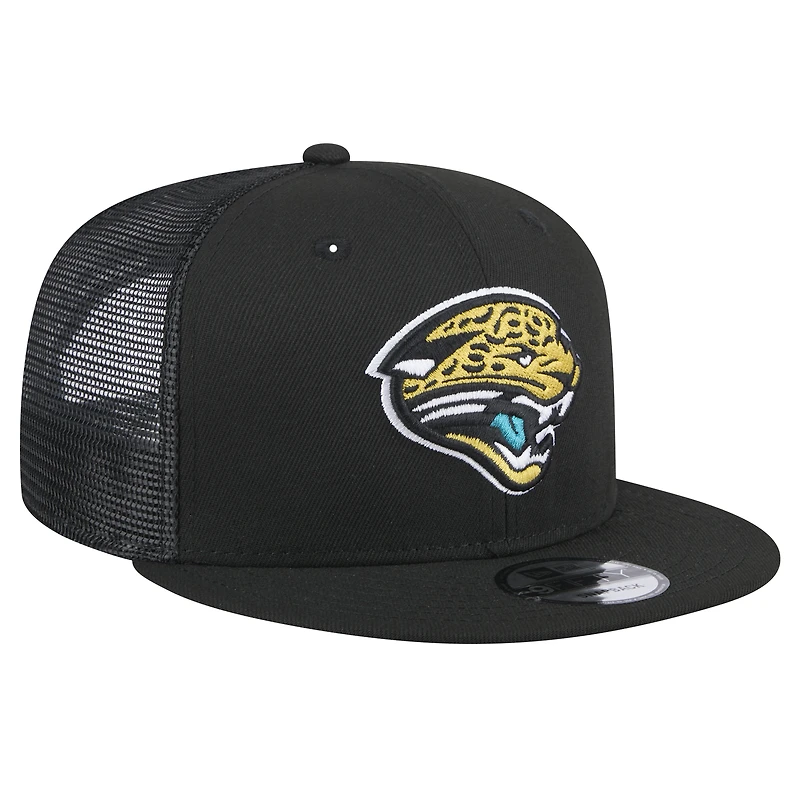 Men's New Era  Black Jacksonville Jaguars Throwback Logo Shade Trucker 9FIFTY Snapback Hat