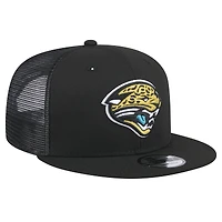 Men's New Era  Black Jacksonville Jaguars Throwback Logo Shade Trucker 9FIFTY Snapback Hat