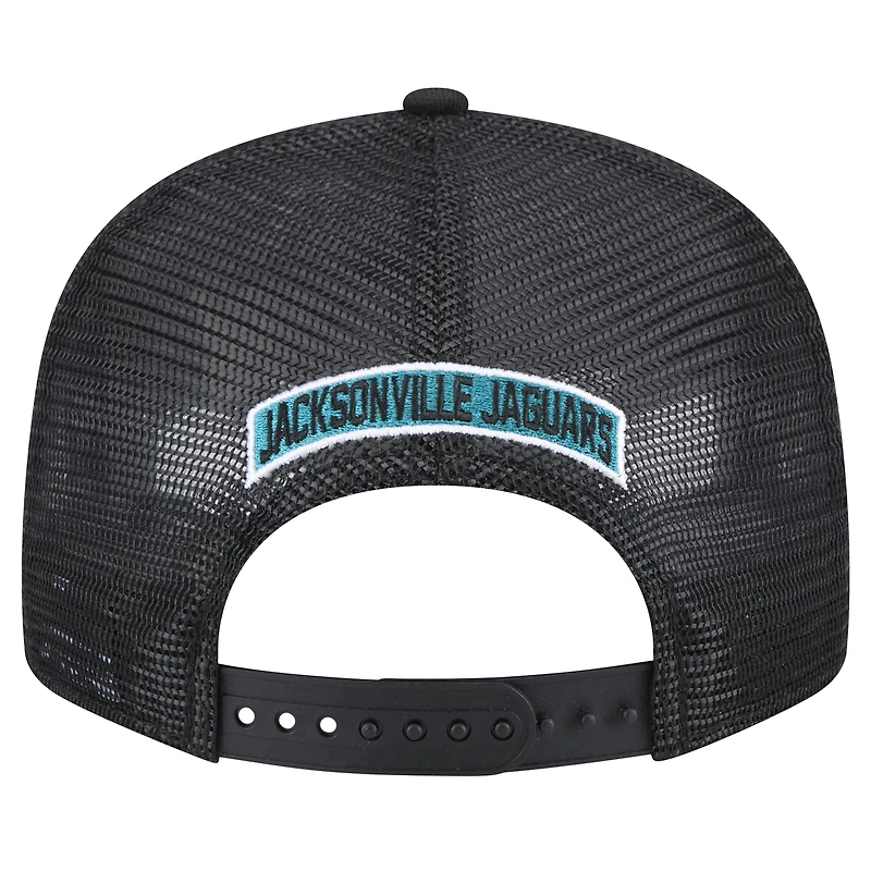 Men's New Era  Black Jacksonville Jaguars Throwback Logo Shade Trucker 9FIFTY Snapback Hat