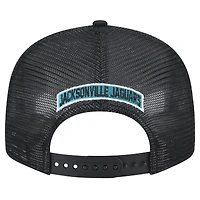 Men's New Era  Black Jacksonville Jaguars Throwback Logo Shade Trucker 9FIFTY Snapback Hat