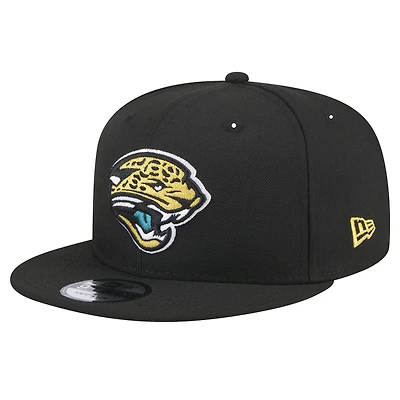 Men's New Era  Black Jacksonville Jaguars Throwback Logo Standard 9FIFTY Snapback Hat