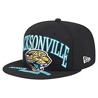 Men's New Era Black Jacksonville Jaguars Throwback Oversized 59FIFTY Fitted Hat