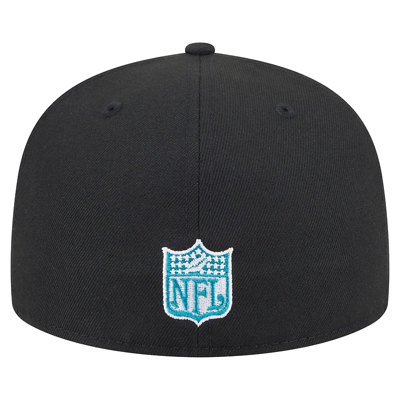 Casquette ajustée surdimensionnée 59FIFTY noire des Jaguars de Jacksonville New Era pour homme