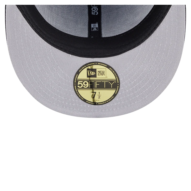 Men's New Era Black Jacksonville Jaguars Throwback Oversized 59FIFTY Fitted Hat
