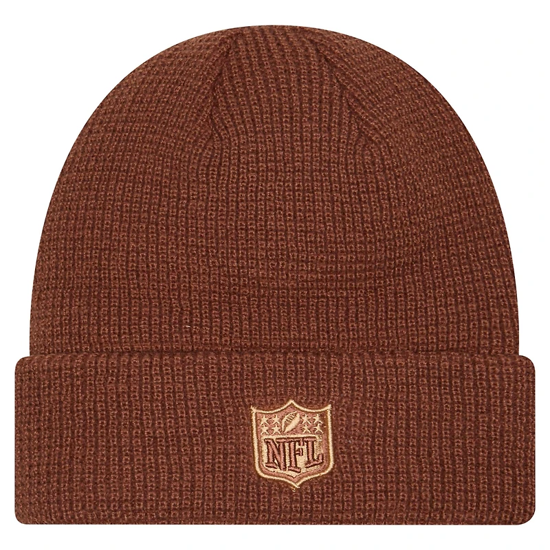 Men's New Era Brown Jacksonville Jaguars Tiramasu Waffle Cuffed Knit Hat
