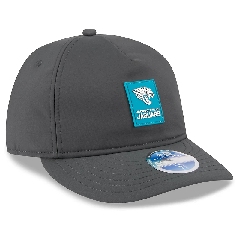 Men's New Era Charcoal Jacksonville Jaguars 2025 Sideline Cold Weather Retro Crown 59FIFTY Fitted Hat