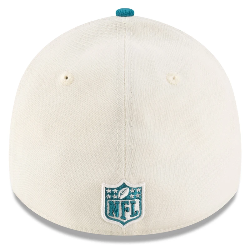 Casquette New Era 39THIRTY Flex crème/bleu sarcelle pour homme des Jaguars de Jacksonville, draft NFL 2025