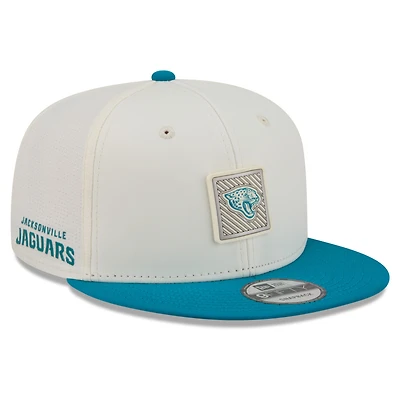 Men's New Era Cream/Teal Jacksonville Jaguars 2026 NFL Training Camp 9FIFTY Snapback Hat