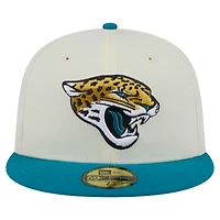 Men's New Era  Cream/Teal Jacksonville Jaguars Main 59FIFTY Fitted Hat