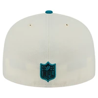 Men's New Era  Cream/Teal Jacksonville Jaguars Main 59FIFTY Fitted Hat