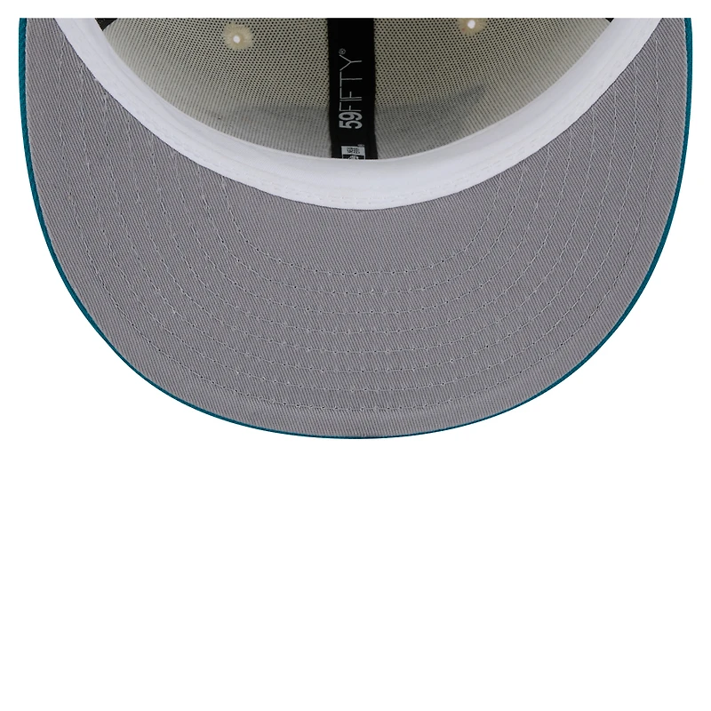 Men's New Era Cream/Teal Jacksonville Jaguars Main 59FIFTY Fitted Hat