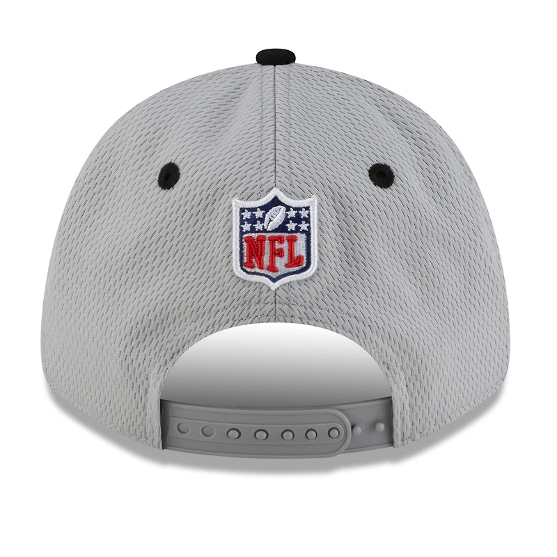 Men's New Era Gray/Black Jacksonville Jaguars 2025 AFC South Division Champions Locker Room Trophy Collection 9FORTY Adjustable Hat