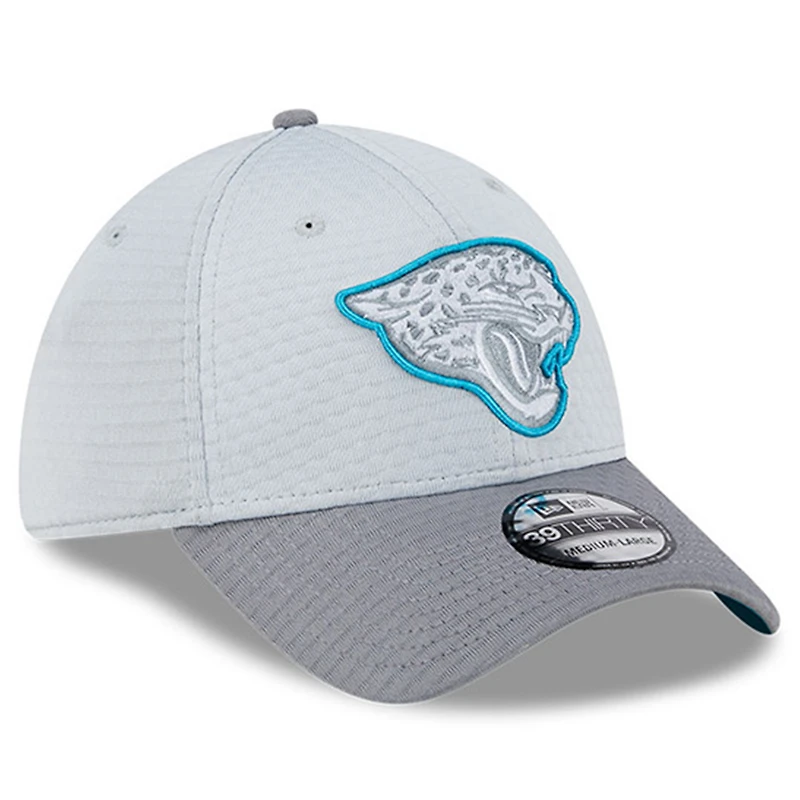 Men's New Era Gray Jacksonville Jaguars 2024 NFL Training Camp 39THIRTY Flex Hat