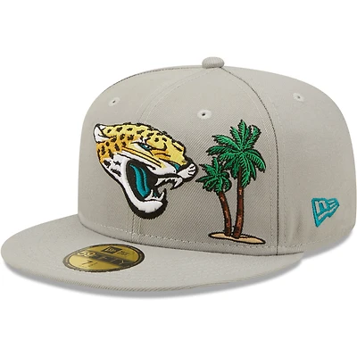 Men's New Era Gray Jacksonville Jaguars City Describe 59FIFTY Fitted Hat