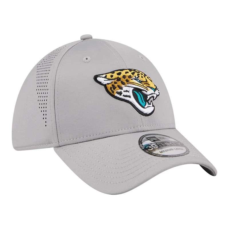 Men's New Era Gray Jacksonville Jaguars Perforated 39THIRTY Flex Hat