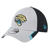 Casquette 39THIRTY Flex Throwback Active Visor Trim pour homme des Jaguars de Jacksonville New Era, gris
