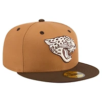 Men's New Era  Light Brown/Dark Brown Jacksonville Jaguars Two-Tone Walnut 59FIFTY Fitted Hat
