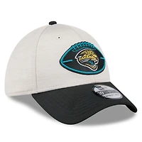Men's New Era Stone/Teal Jacksonville Jaguars 2024 Sideline Historic 39THIRTY Flex Hat