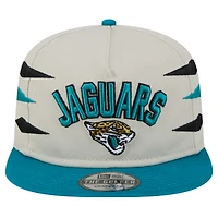 Casquette de golf athlétique à visière snapback Jacksonville Jaguars de New Era pour homme, couleur pierre/bleu sarcelle