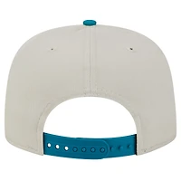 Casquette de golf athlétique à visière snapback Jacksonville Jaguars de New Era pour homme, couleur pierre/bleu sarcelle