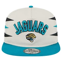 Casquette de golf athlétique à visière snapback Jacksonville Jaguars de New Era pour homme, couleur pierre/bleu sarcelle