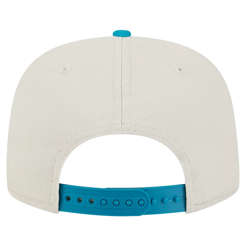 Casquette de golf athlétique à visière snapback Jacksonville Jaguars de New Era pour homme, couleur pierre/bleu sarcelle