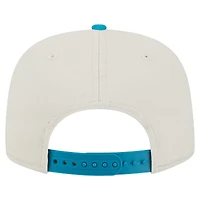 Casquette de golf athlétique à visière snapback Jacksonville Jaguars de New Era pour homme, couleur pierre/bleu sarcelle