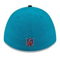 Casquette New Era Flex pour homme, bleu sarcelle/noir, Jacksonville Jaguars, Draft NFL 2026, modèle 39THIRTY M-Crown